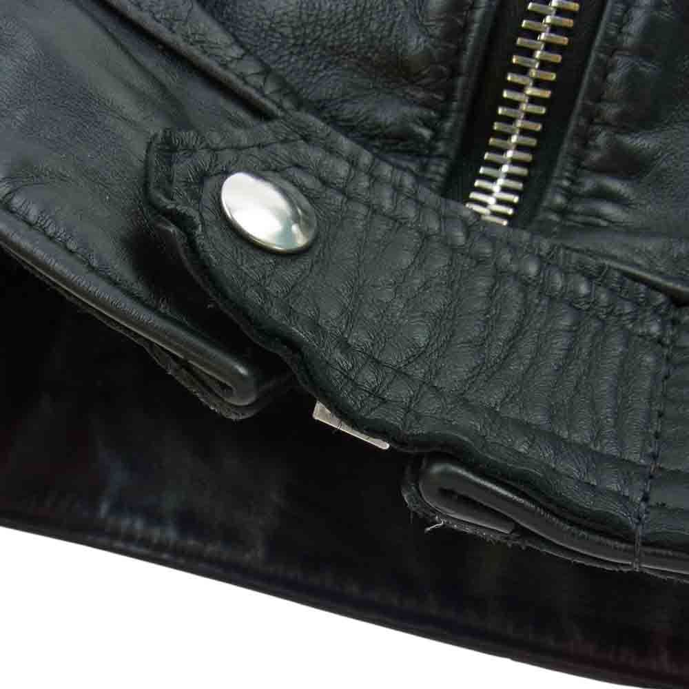 Lewis Leathers ルイスレザー Plainsman プレインズマン ホースハイド フリンジ無し仕様 シングル ライダース ジャケット ブラック系 36【中古】