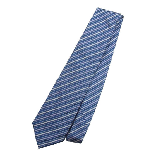 CELINE セリーヌ SILK シルク ストライプ ネクタイ ブルー系【中古】