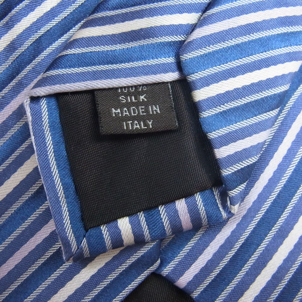 CELINE セリーヌ SILK シルク ストライプ ネクタイ ブルー系【中古】