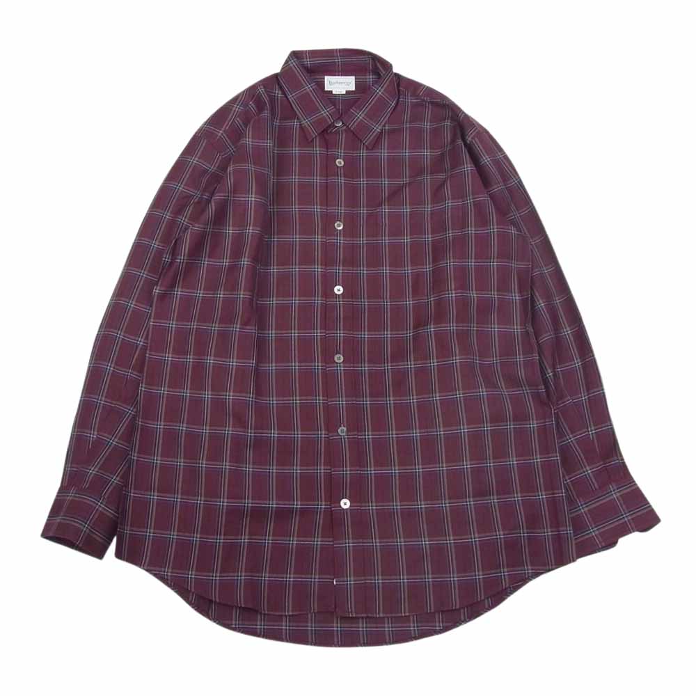 バーバリーズ 長袖 チェック シャツ エンジ系 L【中古】