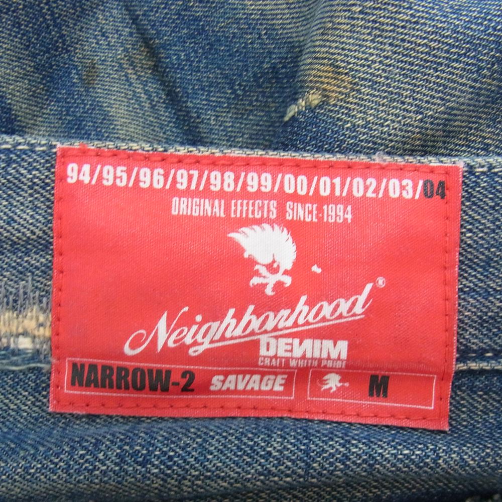 NEIGHBORHOOD ネイバーフッド DCNH-PT-10 SAVAGE DENIM サベージ加工 デニム パンツ インディゴブルー系 M【美品】【中古】