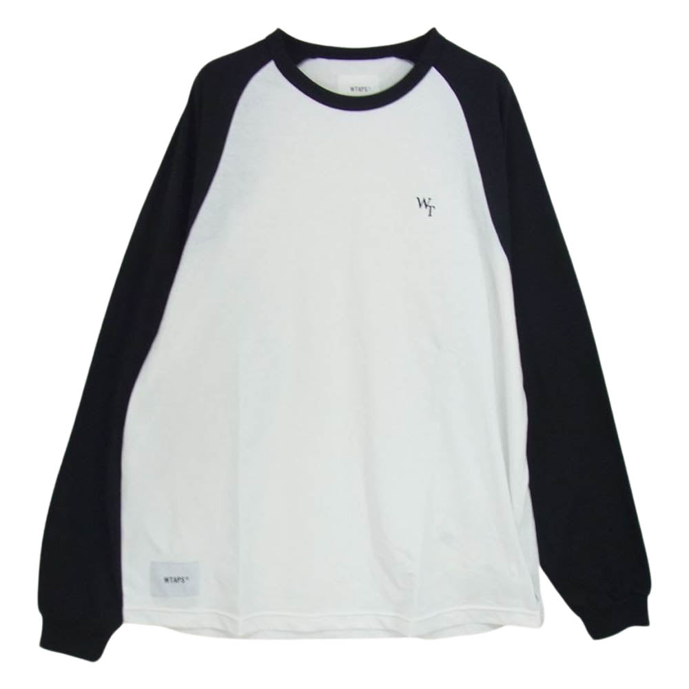 WTAPS ダブルタップス 23SS 231ATDT-CSM19 IAN LS CTPL. LEAGUE NAVY WHITE ロングスリーブ Tシャツ ロンT ブラック系 03【新古品】【未使用】【中古】