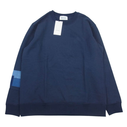 クオン 112CS032101  BORO Banded Arm Sleeve Sweatshirt 襤褸 ボロ バンデッド パッチワーク スリーブ スウェット ネイビー系 S【新古品】【未使用】【中古】