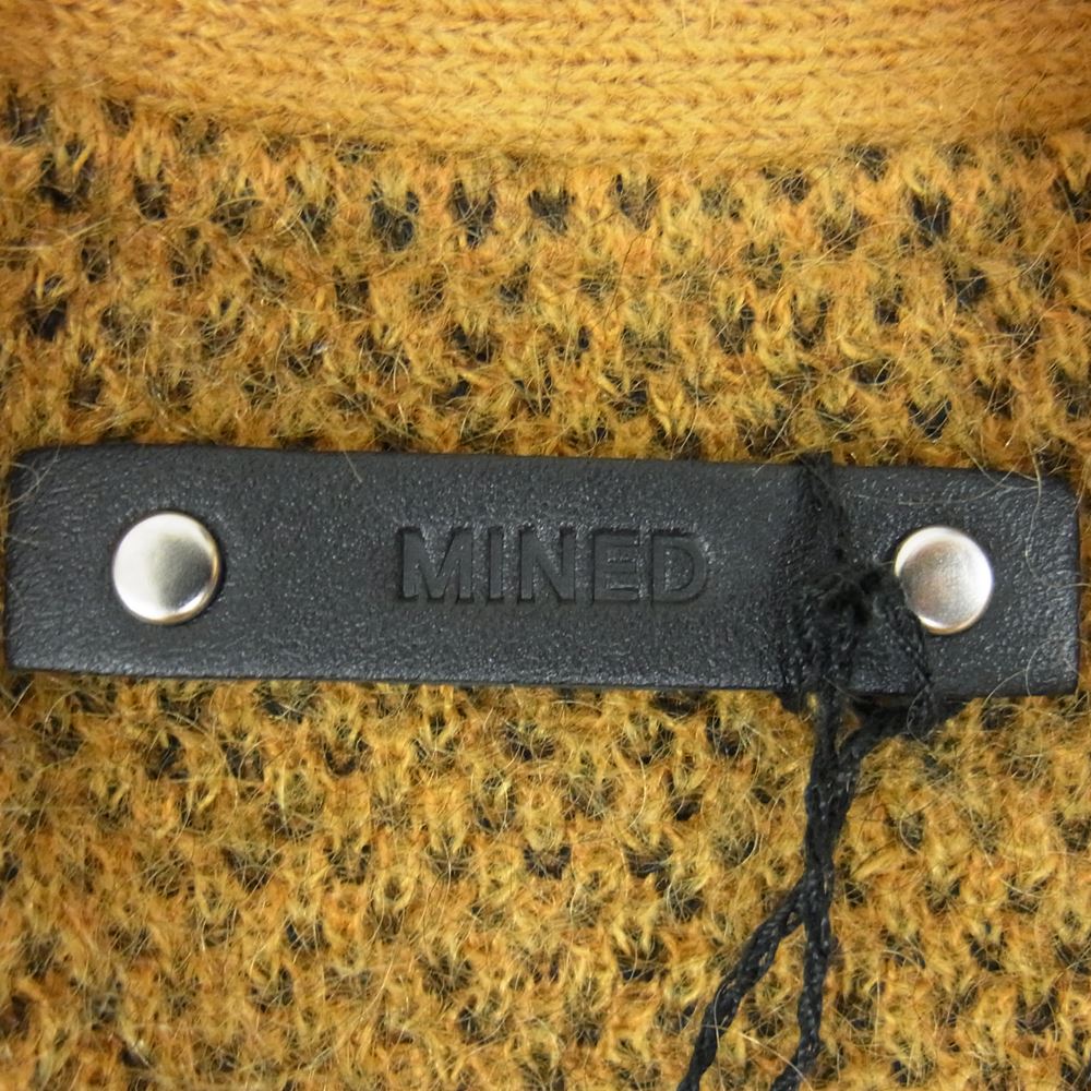 MINEDENIM マインデニム 22AW 2210-6002 Kid Mohair Argyle Washed Knit Long Cardigan キッドモヘア アーガイルニットカーディガン イエロー イエロー系 2【新古品】【未使用】【中古】