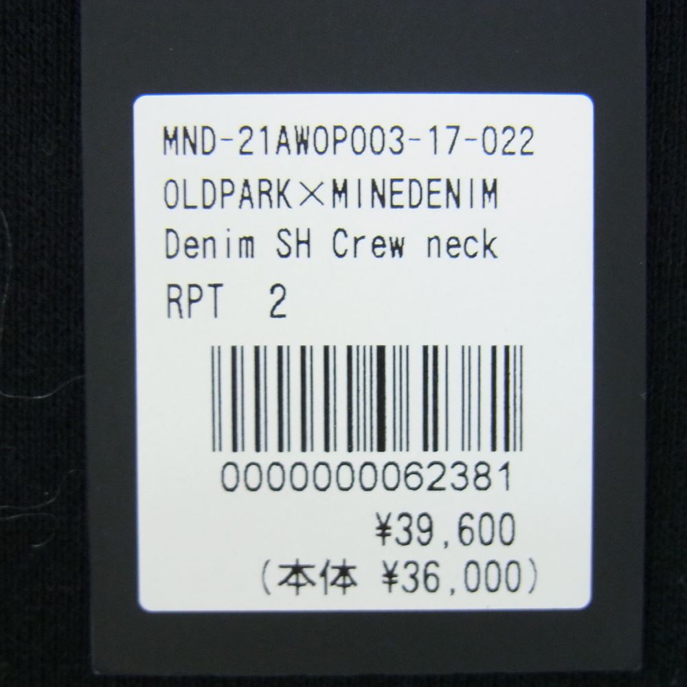 MINEDENIM マインデニム 21AW MND-21AW0P003-17-022 × OLD PARK オールドパーク Denim Shirt Crew neck デニムチェックシャツ切替 クルーネック スウェット 2【新古品】【未使用】【中古】