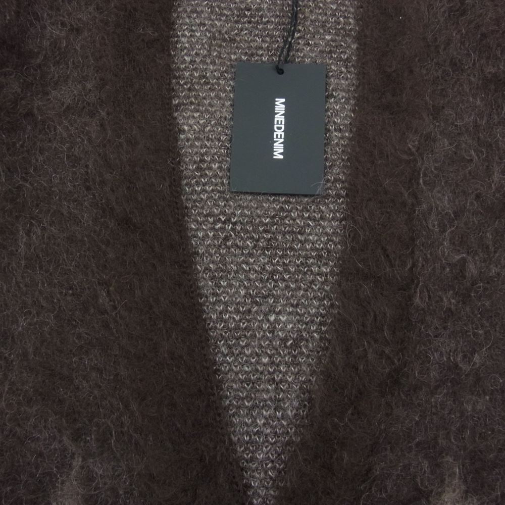 MINEDENIM マインデニム 22AW 2210-6002 Kid Mohair Argyle Washed Knit Long Cardigan キッドモヘア アーガイルニットカーディガン ブラウン ブラウン系 2【新古品】【未使用】【中古】