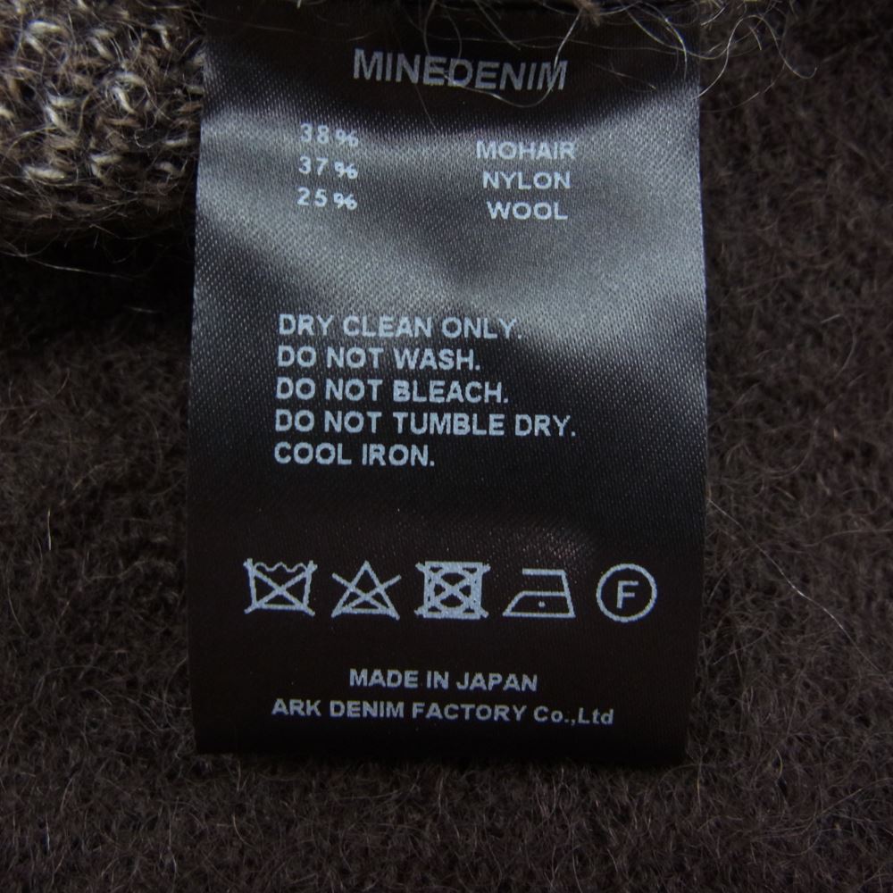 MINEDENIM マインデニム 22AW 2210-6002 Kid Mohair Argyle Washed Knit Long Cardigan キッドモヘア アーガイルニットカーディガン ブラウン ブラウン系 2【新古品】【未使用】【中古】