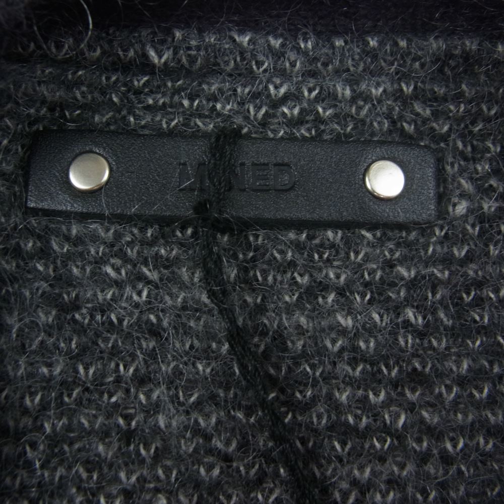 MINEDENIM マインデニム 22AW 2210-6002 Kid Mohair Argyle Washed Knit Long Cardigan キッドモヘア アーガイルニットカーディガン グレー ブラック系 2【新古品】【未使用】【中古】