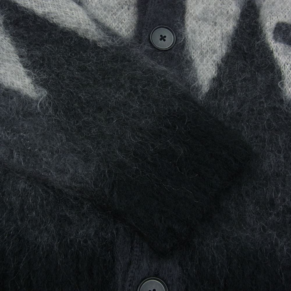 MINEDENIM マインデニム 22AW 2210-6002 Kid Mohair Argyle Washed Knit Long Cardigan キッドモヘア アーガイルニットカーディガン グレー ブラック系 2【新古品】【未使用】【中古】