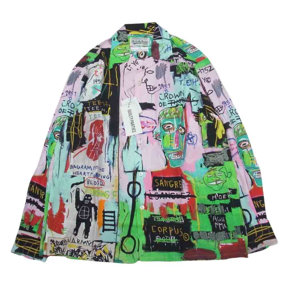 WACKO MARIA ワコマリア 22AW BASQUIAT-WM-HI11 × JEAN-MICHEL BASQUIAT ジャン＝ミシェル・バスキア HAWAIIAN SHIRT L/S ハワイアン シャツ 長袖 マルチカラー系 M【新古品】【未使用】【中古】