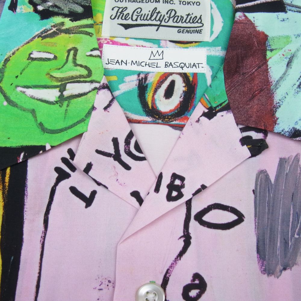 WACKO MARIA ワコマリア 22AW BASQUIAT-WM-HI11 × JEAN-MICHEL BASQUIAT ジャン＝ミシェル・バスキア HAWAIIAN SHIRT L/S ハワイアン シャツ 長袖 マルチカラー系 M【新古品】【未使用】【中古】