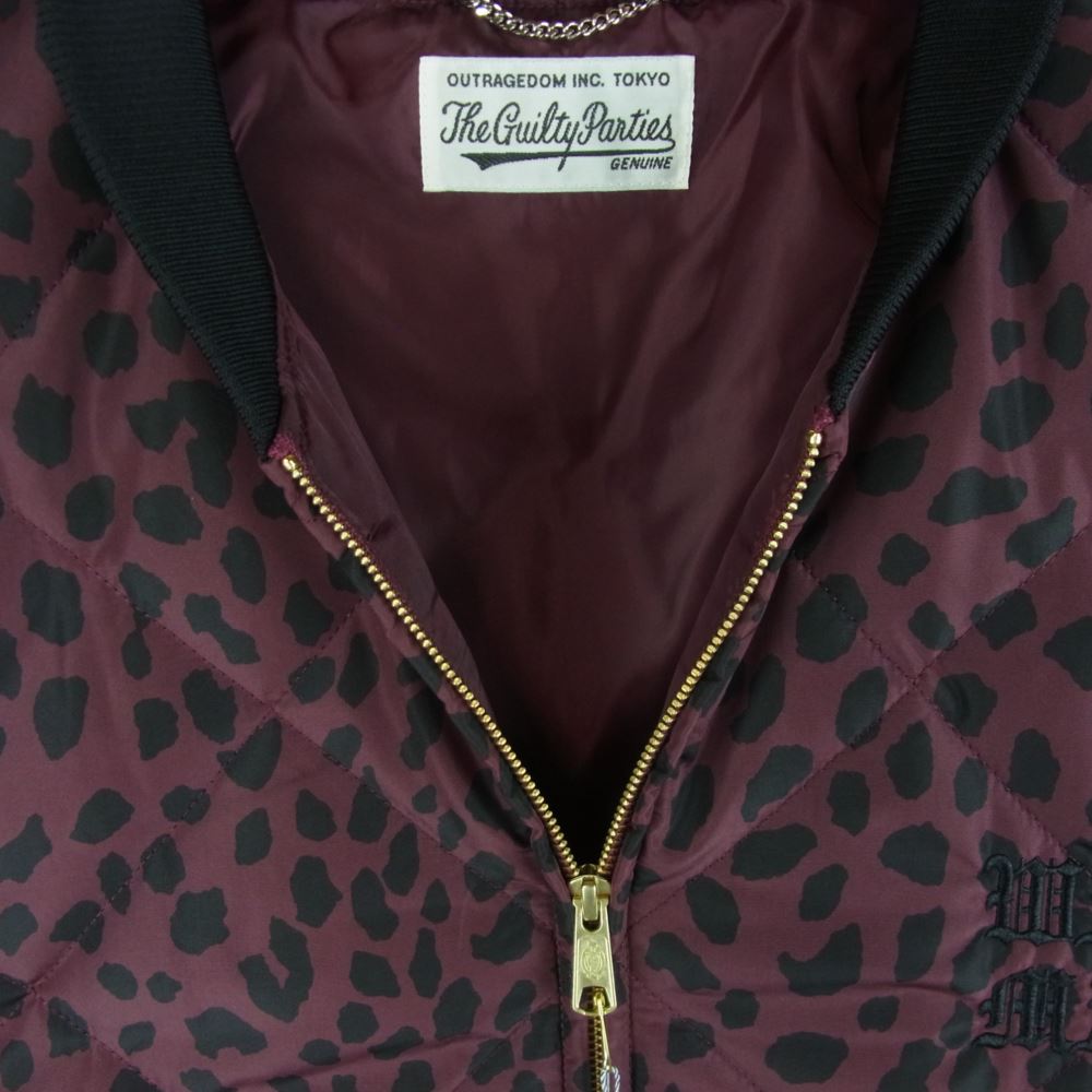 WACKO MARIA ワコマリア 22AW DICKIES-WM-BL07 DICKIES ディッキーズ LEOPARD QUILTED JACKET レオパード ジャケット ブルゾン BURGUNDY L【新古品】【未使用】【中古】