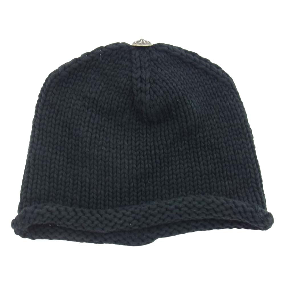 CHROME HEARTS クロムハーツ（原本無） クロスパッチ ビーニー ニットキャップ ニット帽 ブラック系【中古】