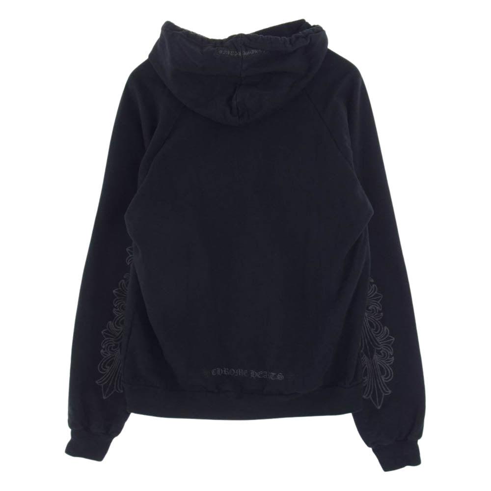 CHROME HEARTS クロムハーツ（原本無） フローラルクロス ダガージップ フルジップ パーカー ブラック系 L【中古】