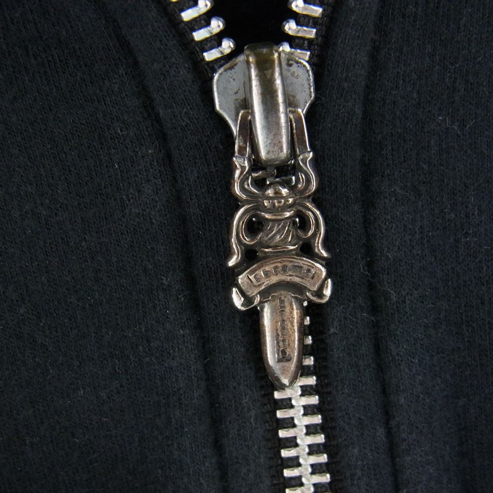CHROME HEARTS クロムハーツ（原本無） フローラルクロス ダガージップ フルジップ パーカー ブラック系 L【中古】