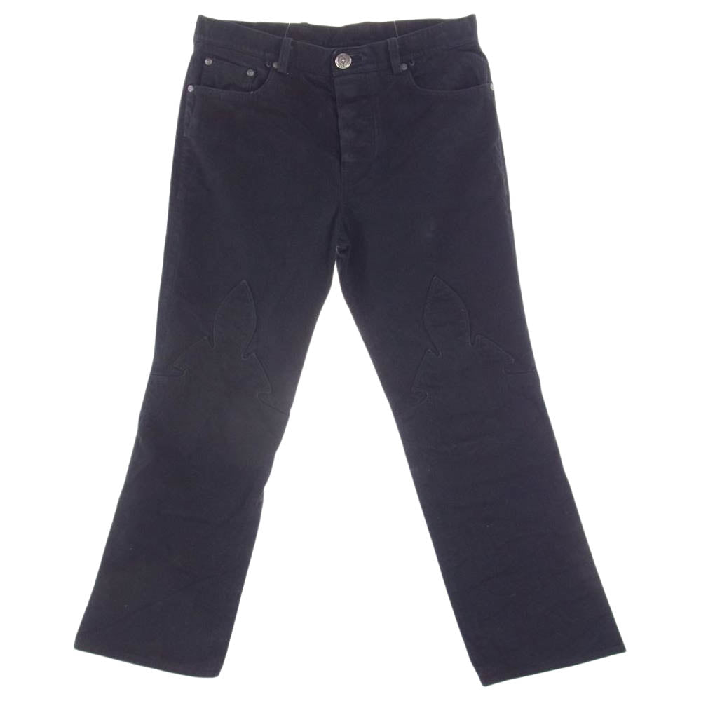 CHROME HEARTS クロムハーツ（原本有） FLEURKNEE DNM PANTS フレアニー ホースシュー CHプラス ボタンフライ スクロールラベル  デニムパンツ  ブラック系 33R【中古】