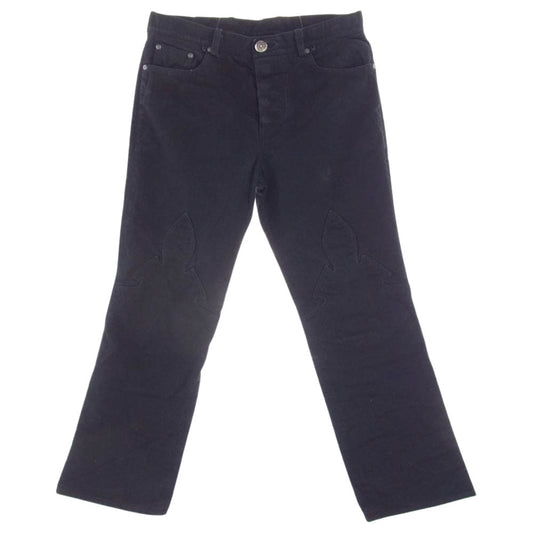 CHROME HEARTS クロムハーツ（原本有） FLEURKNEE DNM PANTS フレアニー ホースシュー CHプラス ボタンフライ スクロールラベル  デニムパンツ  ブラック系 33R【中古】