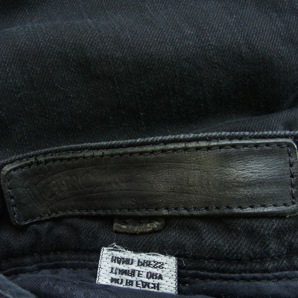 CHROME HEARTS クロムハーツ（原本有） FLEURKNEE DNM PANTS フレアニー ホースシュー CHプラス ボタンフライ スクロールラベル  デニムパンツ  ブラック系 33R【中古】