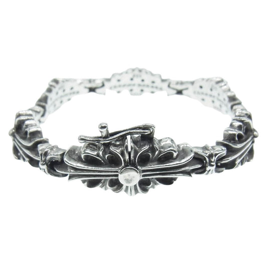 CHROME HEARTS クロムハーツ（原本有） FLRL CRS LINK フローラル クロス リンク シルバー ブレスレット シルバー系【中古】