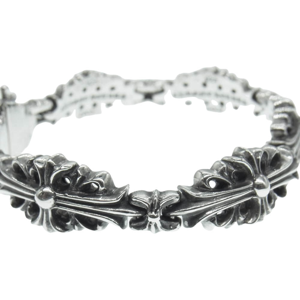 CHROME HEARTS クロムハーツ（原本有） FLRL CRS LINK フローラル クロス リンク シルバー ブレスレット シルバー系【中古】