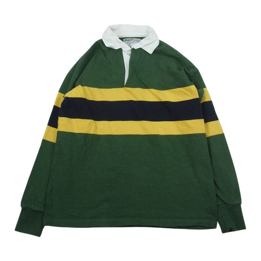 The REAL McCOY'S ザリアルマッコイズ CLIMBERS’ STRIPED RUGBY SHIRT ラガー シャツ グリーン系 M【中古】