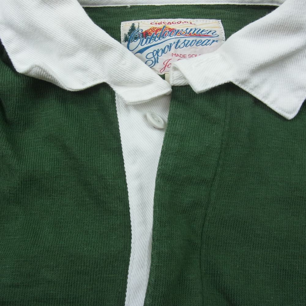 The REAL McCOY'S ザリアルマッコイズ CLIMBERS’ STRIPED RUGBY SHIRT ラガー シャツ グリーン系 M【中古】