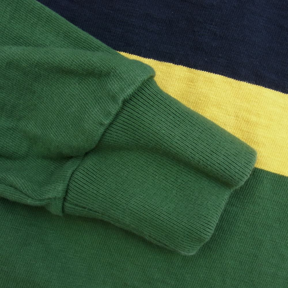 The REAL McCOY'S ザリアルマッコイズ CLIMBERS’ STRIPED RUGBY SHIRT ラガー シャツ グリーン系 M【中古】