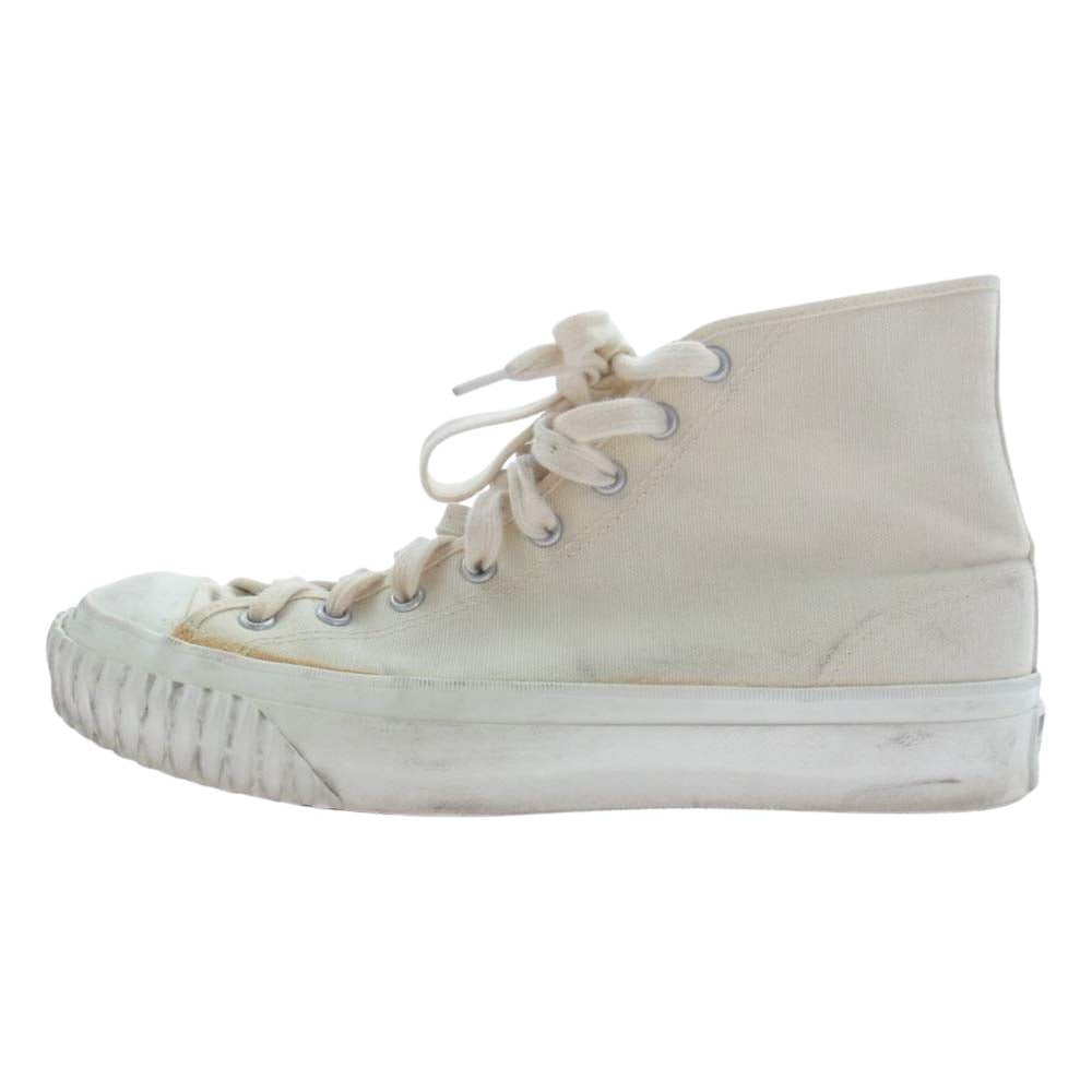 The REAL McCOY'S ザリアルマッコイズ MILITARY CANVAS TRAINING SHOES ミリタリー キャンバス ハイカット スニーカー ホワイト系 ７【中古】