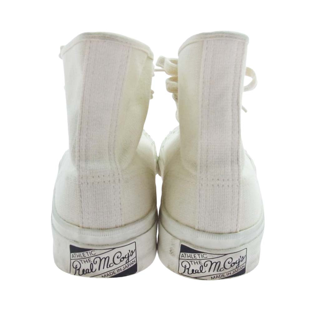 The REAL McCOY'S ザリアルマッコイズ MILITARY CANVAS TRAINING SHOES ミリタリー キャンバス ハイカット スニーカー ホワイト系 ７【中古】