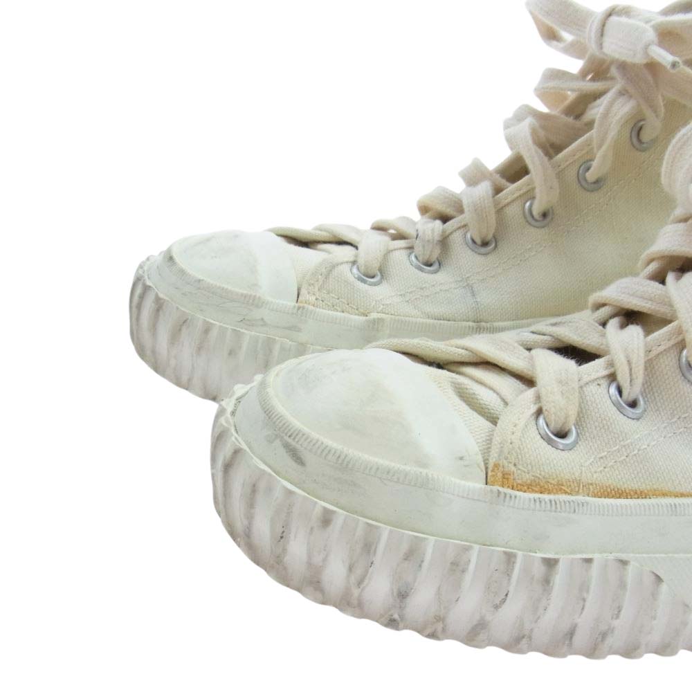 The REAL McCOY'S ザリアルマッコイズ MILITARY CANVAS TRAINING SHOES ミリタリー キャンバス ハイカット スニーカー ホワイト系 ７【中古】