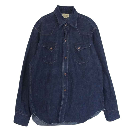 WAREHOUSE ウエアハウス 22SS LOT 3038 DENIM WESTERN SHIRTS デニム ウエスタ ン シャツ インディゴブルー系 38【中古】