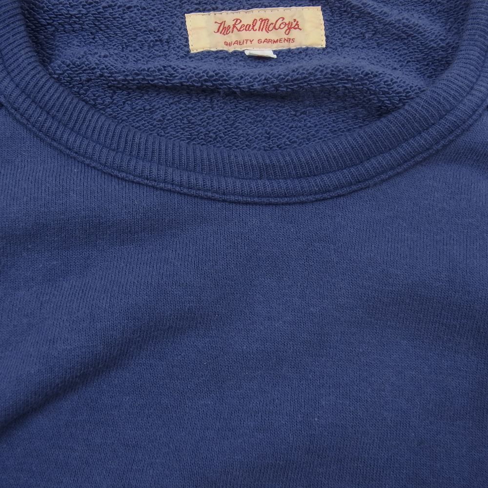 The REAL McCOY'S ザリアルマッコイズ MILITARY S/S SWEATSHIRT USN 吊り編み 半袖 スウェット ネイビー系 M【中古】