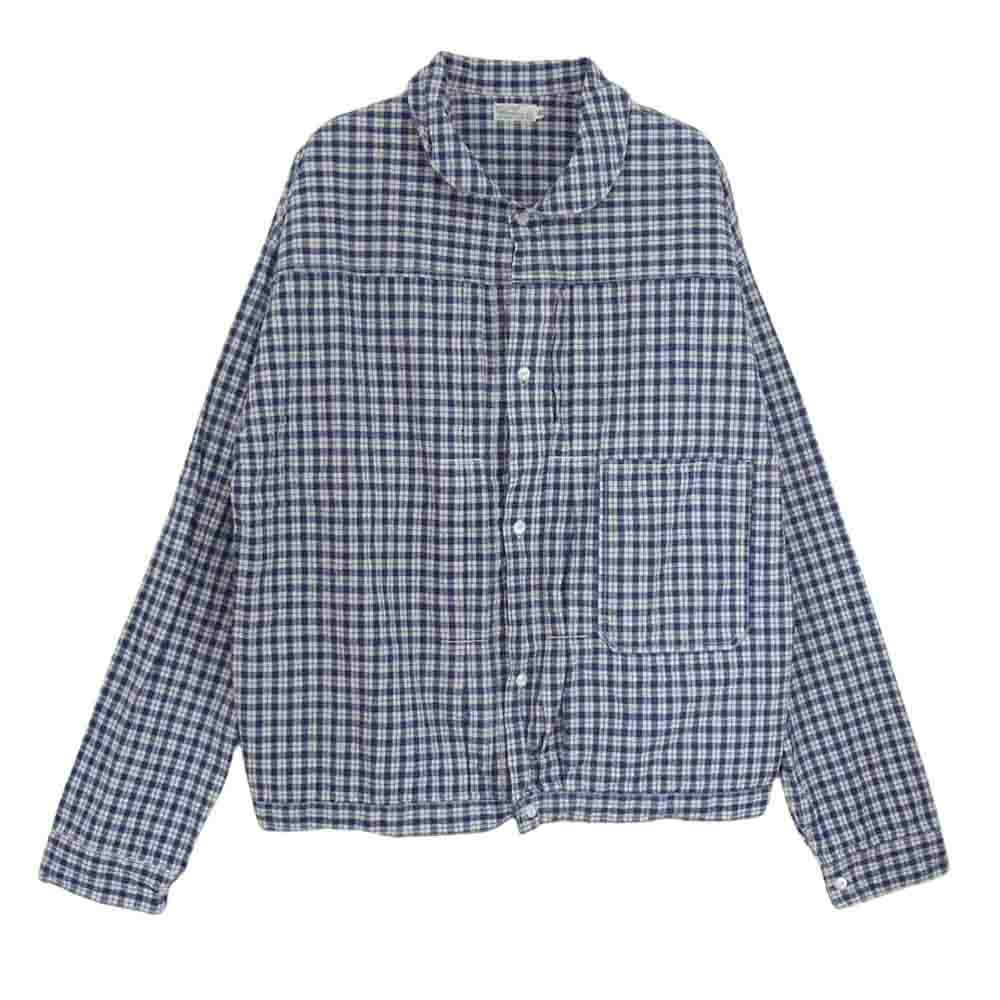 WAREHOUSE ウエアハウス Lot 2166 INDIGO ROUND COLLAR JACKET インディゴ ラウンドカラー ジャケット インディゴチェック ブルー系 42【中古】
