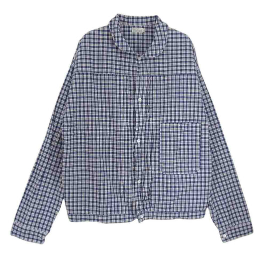WAREHOUSE ウエアハウス Lot 2166 INDIGO ROUND COLLAR JACKET インディゴ ラウンドカラー ジャケット インディゴチェック ブルー系 42【中古】