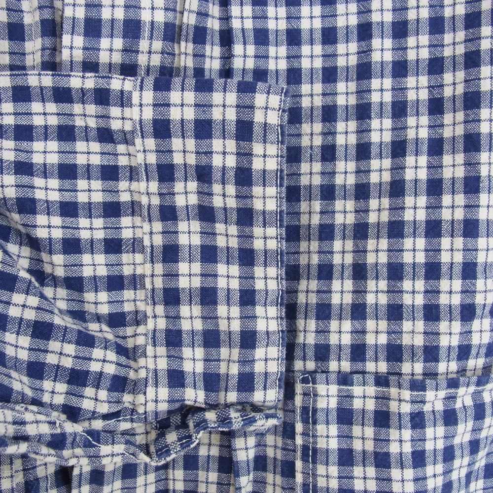 WAREHOUSE ウエアハウス Lot 2166 INDIGO ROUND COLLAR JACKET インディゴ ラウンドカラー ジャケット インディゴチェック ブルー系 42【中古】
