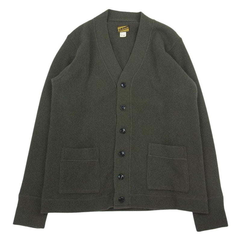 The REAL McCOY'S ザリアルマッコイズ MC21115 WOOL CASHMERE CARDIGAN ウール カシミア カーディガン カーキ系 40【中古】