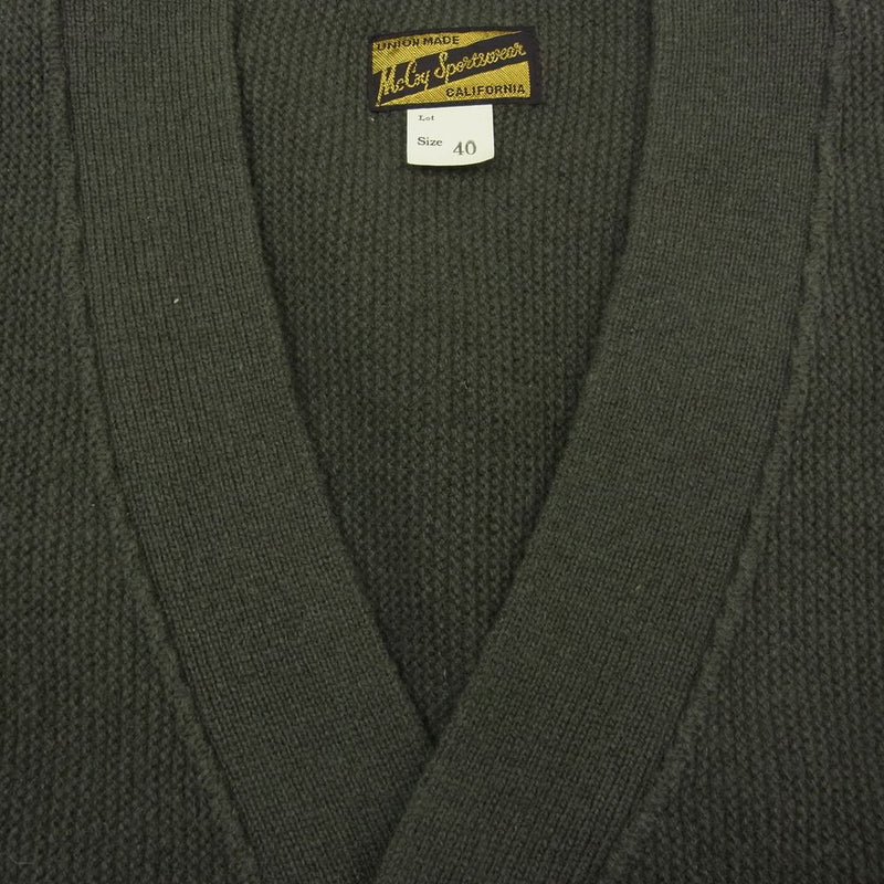 The REAL McCOY'S ザリアルマッコイズ MC21115 WOOL CASHMERE CARDIGAN ウール カシミア カーディガン カーキ系 40【中古】