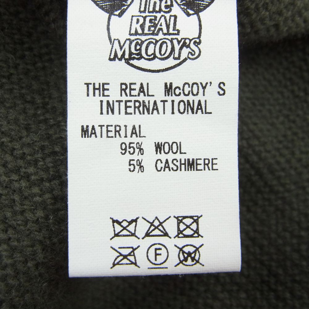 The REAL McCOY'S ザリアルマッコイズ MC21115 WOOL CASHMERE CARDIGAN ウール カシミア カーディガン カーキ系 40【中古】