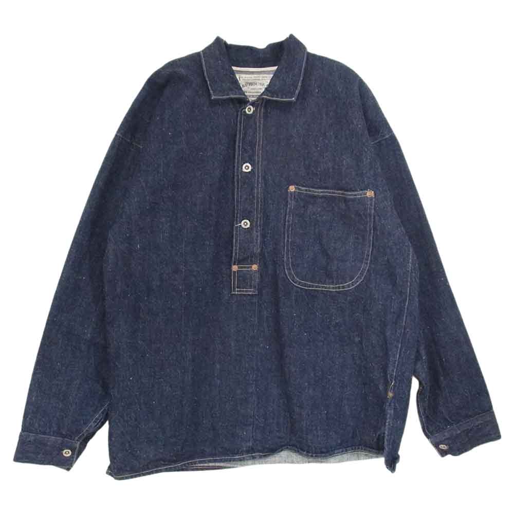 WAREHOUSE ウエアハウス Lot.2160 1890 Closed Front Jumper 直営店限定 デニム プルオーバー シャツ ジャケット インディゴブルー系 38【中古】