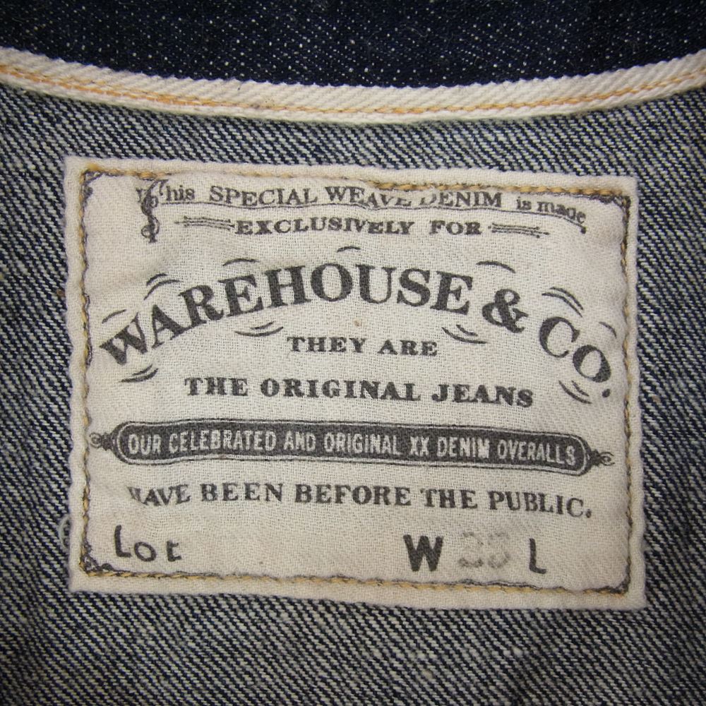 WAREHOUSE ウエアハウス Lot.2160 1890 Closed Front Jumper 直営店限定 デニム プルオーバー シャツ ジャケット インディゴブルー系 38【中古】