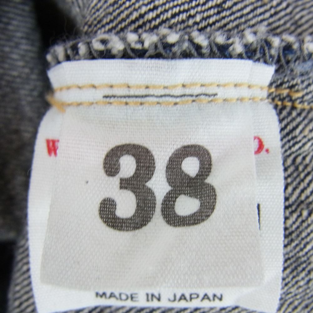 WAREHOUSE ウエアハウス Lot.2160 1890 Closed Front Jumper 直営店限定 デニム プルオーバー シャツ ジャケット インディゴブルー系 38【中古】
