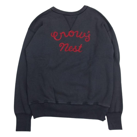 WAREHOUSE ウエアハウス 21AW Lot401 CROW'S NEST 両V ロゴ 刺繍 スウェット チャコール系 40【中古】