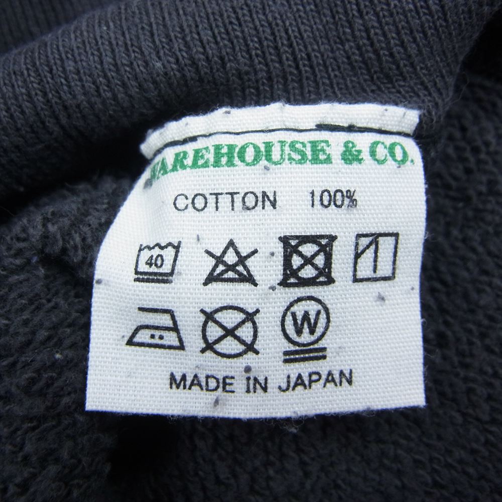 WAREHOUSE ウエアハウス 21AW Lot401 CROW'S NEST 両V ロゴ 刺繍 スウェット チャコール系 40【中古】