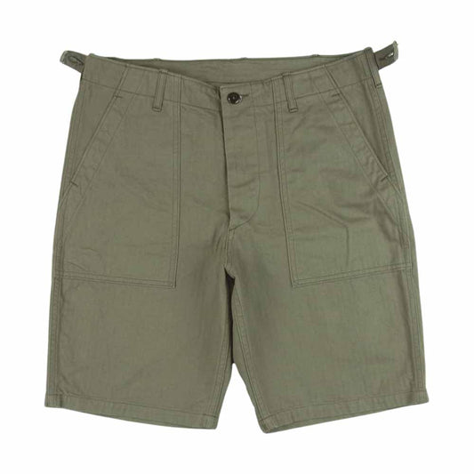 WAREHOUSE ウエアハウス Lot 1218 MILITARY HERRINGBONE SHORTS ミリタリー ヘリンボーン ショーツ ベイカー ショート パンツ ブラウン系 32【中古】