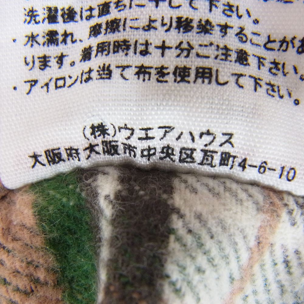 WAREHOUSE ウエアハウス Lot3022 FLANNEL SHIRTS CHIN STRAP チンストラップ フランネル ヘビーネル チェック 長袖 シャツ 40【中古】