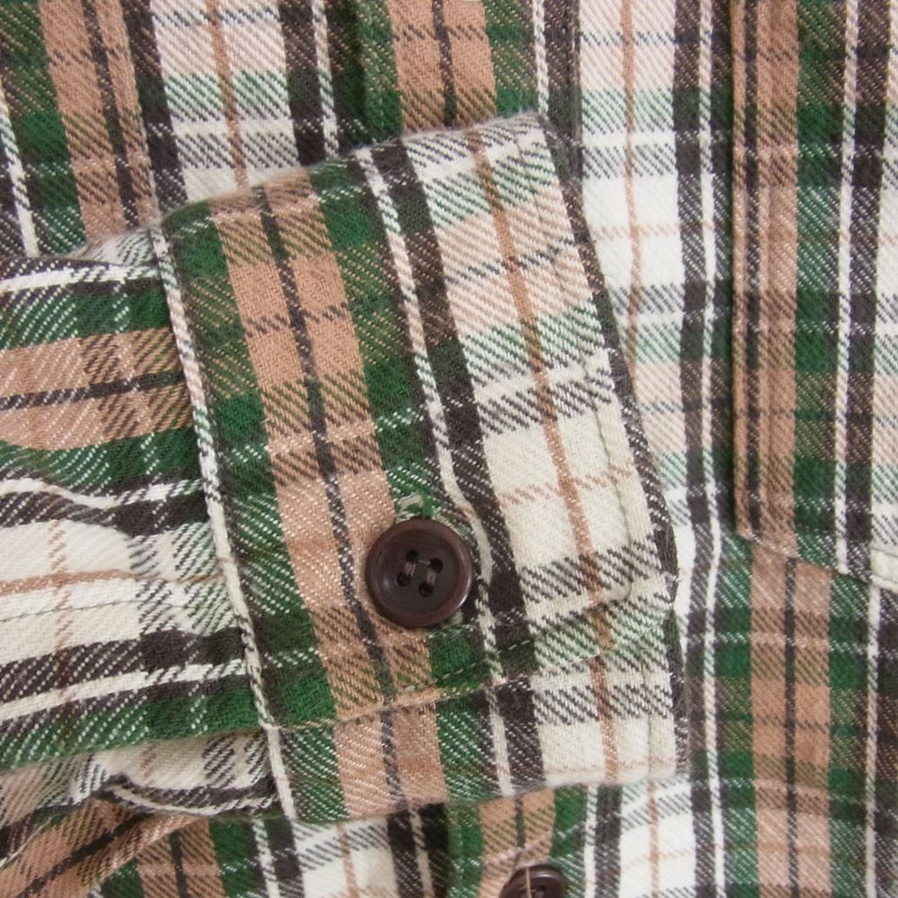 WAREHOUSE ウエアハウス Lot3022 FLANNEL SHIRTS CHIN STRAP チンストラップ フランネル ヘビーネル チェック 長袖 シャツ 40【中古】