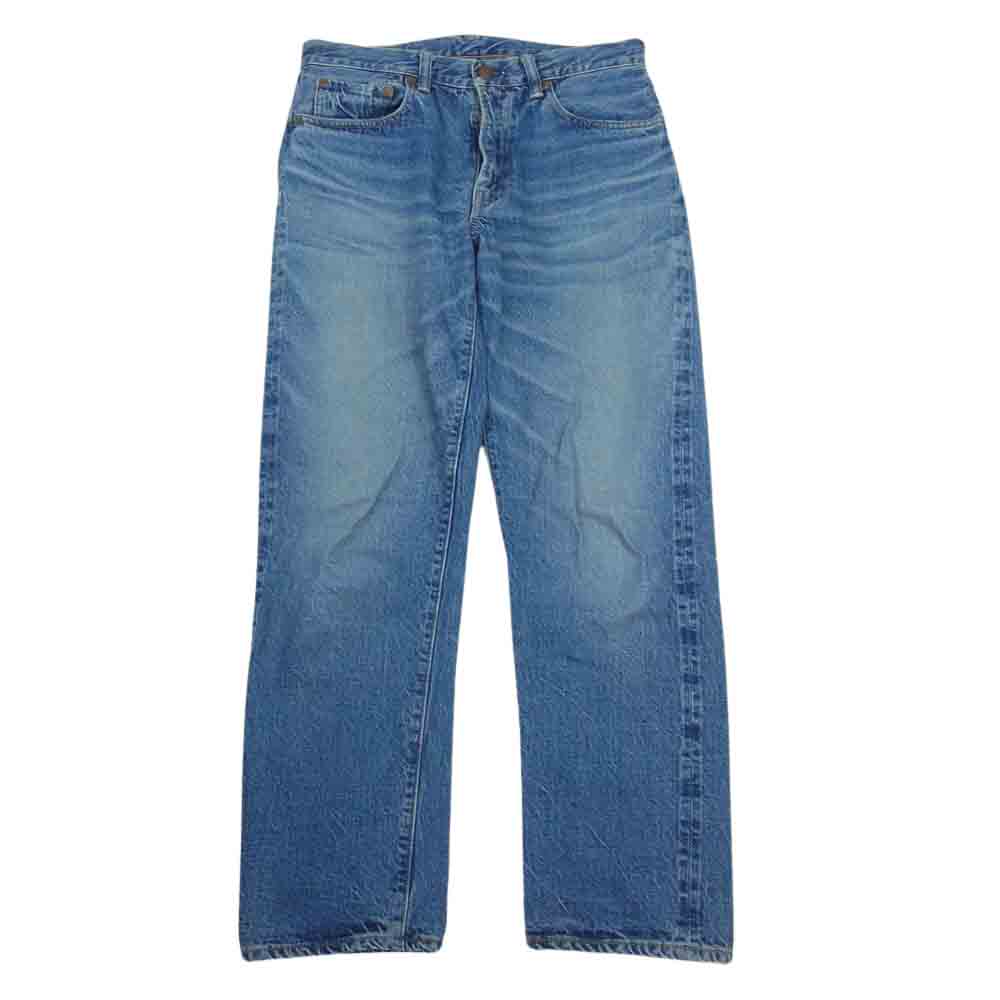 WAREHOUSE ウエアハウス Lot1105 2ND-HAND USED WASH 加工 ストレート デニム パンツ インディゴブルー系 31【中古】
