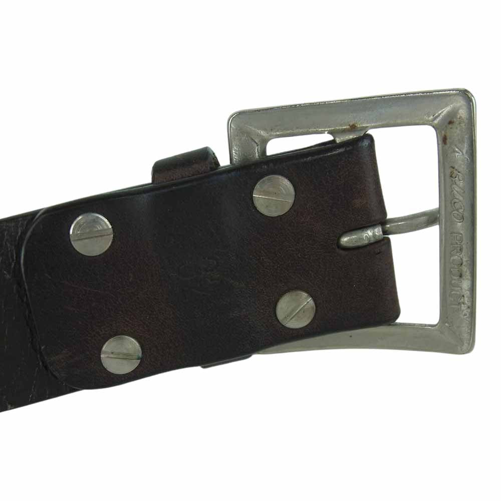 The REAL McCOY'S ザリアルマッコイズ BUCO MOTORCYCLE GARISON BELT SINGLE PIN ブコ ギャリソン ベルト ブラウン系 32【中古】
