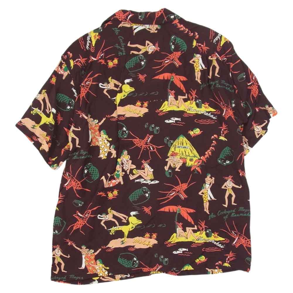 SUN SURF サンサーフ SS38680 SPECIAL EDITION MAYOR OF KAUNAKAKAI スペシャル エディション アロハ 半袖 シャツ マルチカラー系 ダークブラウン系 L【中古】