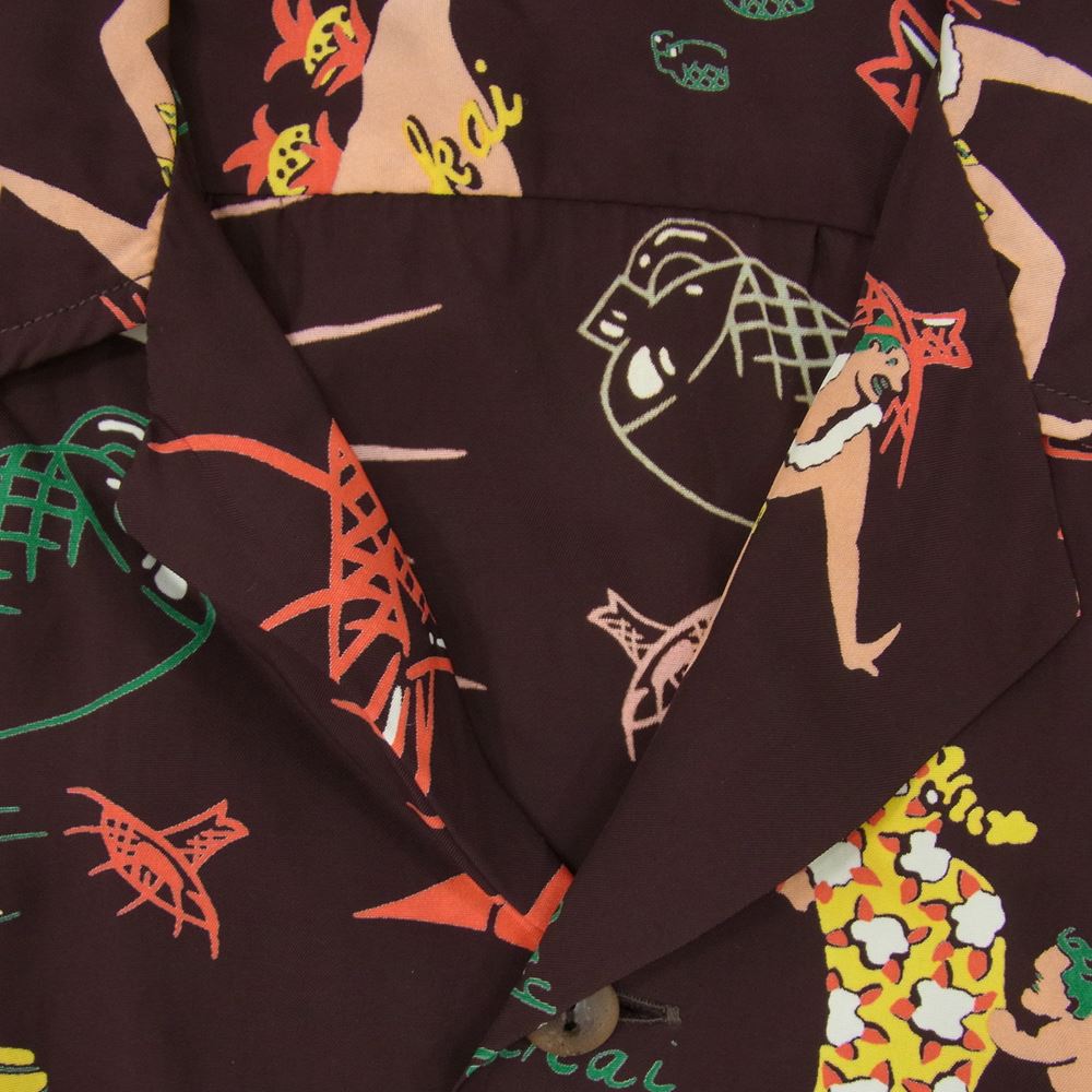 SUN SURF サンサーフ SS38680 SPECIAL EDITION MAYOR OF KAUNAKAKAI スペシャル エディション アロハ 半袖 シャツ マルチカラー系 ダークブラウン系 L【中古】